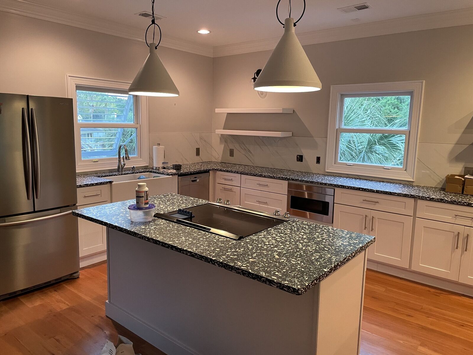 Remodeled kitchen with a custom island and new cabinetry